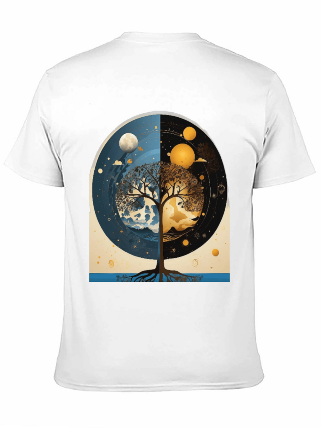 Yin Yang Tree Black T-Shirt