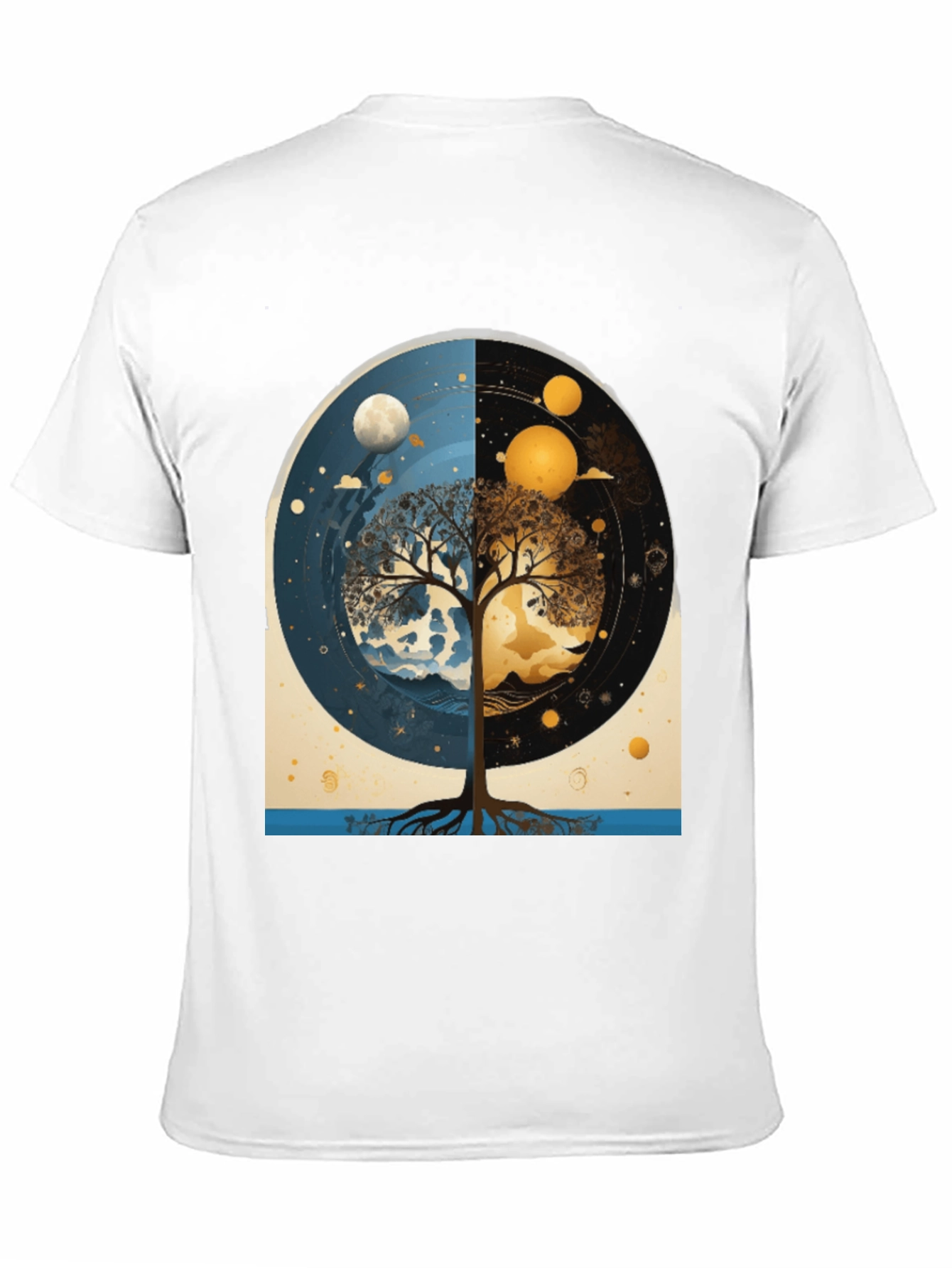 Yin Yang Tree Black T-Shirt