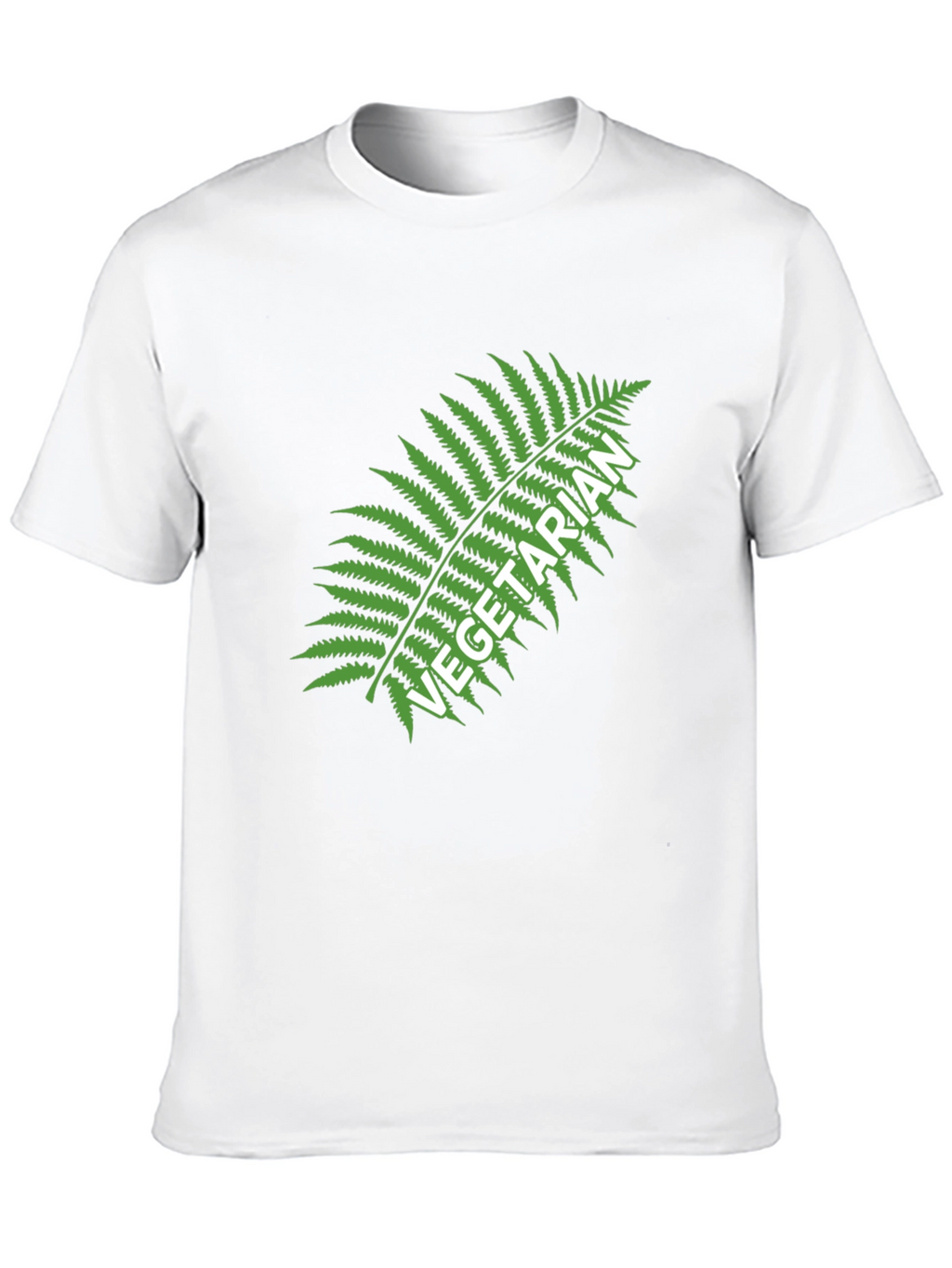 Vegetarian Fern Graphic Tee - Black Cotton T-Shirt