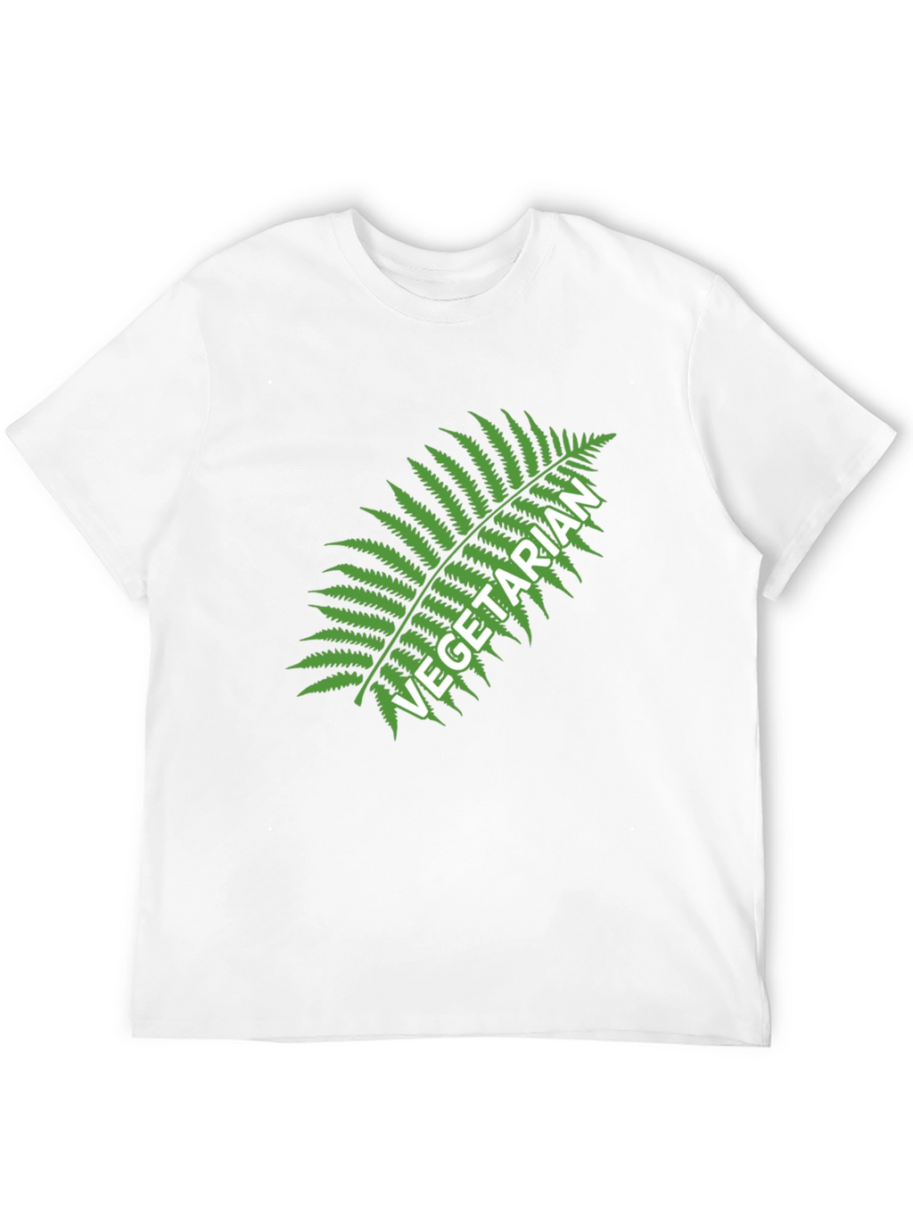 Vegetarian Fern Graphic Tee - Black Cotton T-Shirt