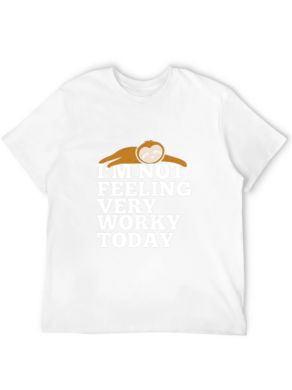 Funny Sloth Not Worky Graphic Print Black T-Shirt
