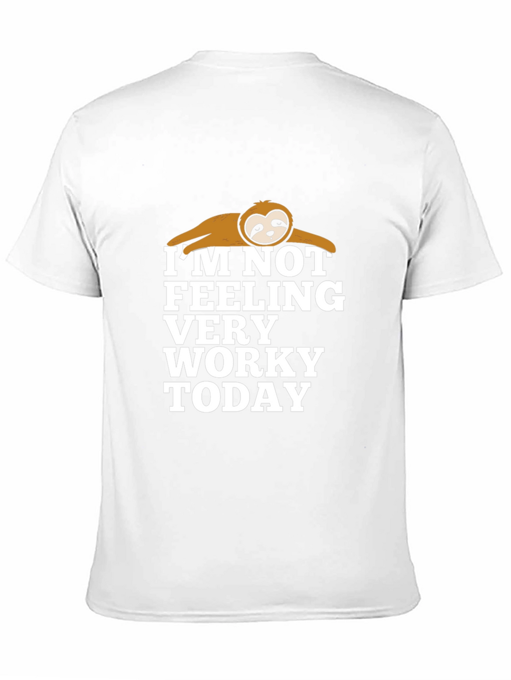 Funny Sloth Not Worky Graphic Print Black T-Shirt