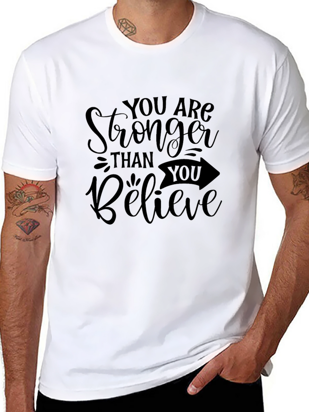 Stronger Than You Believe Black T-Shirt