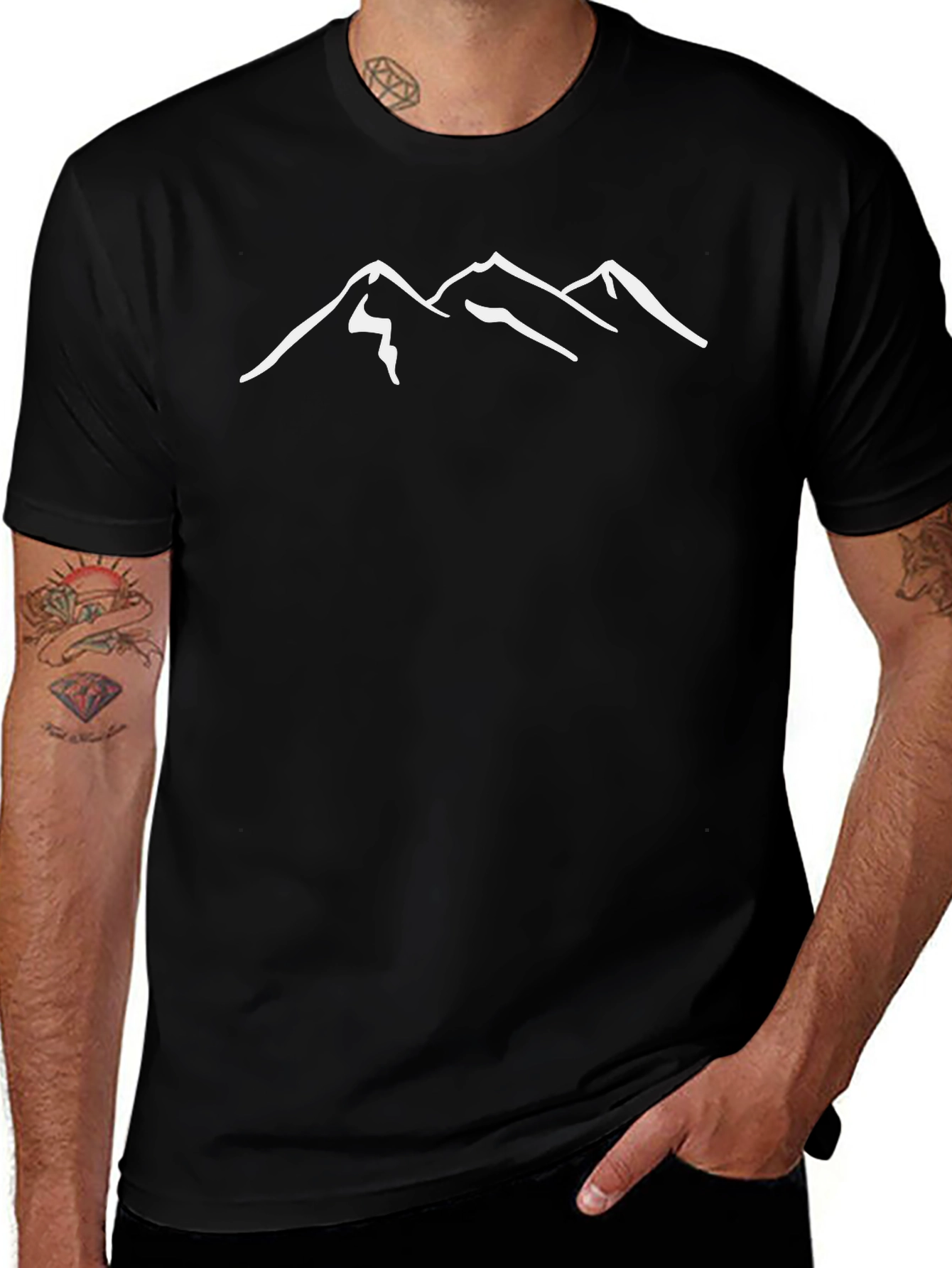 Mountain Peak Graphic Tee - Black Unisex T-Shirt
