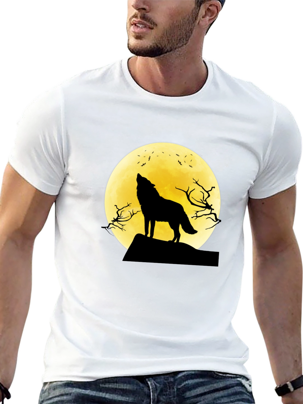 Wolf Moon Graphic Tee - Black T-Shirt