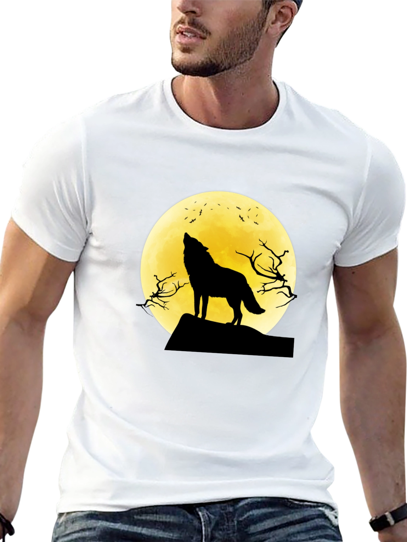 Wolf Moon Graphic Tee - Black T-Shirt