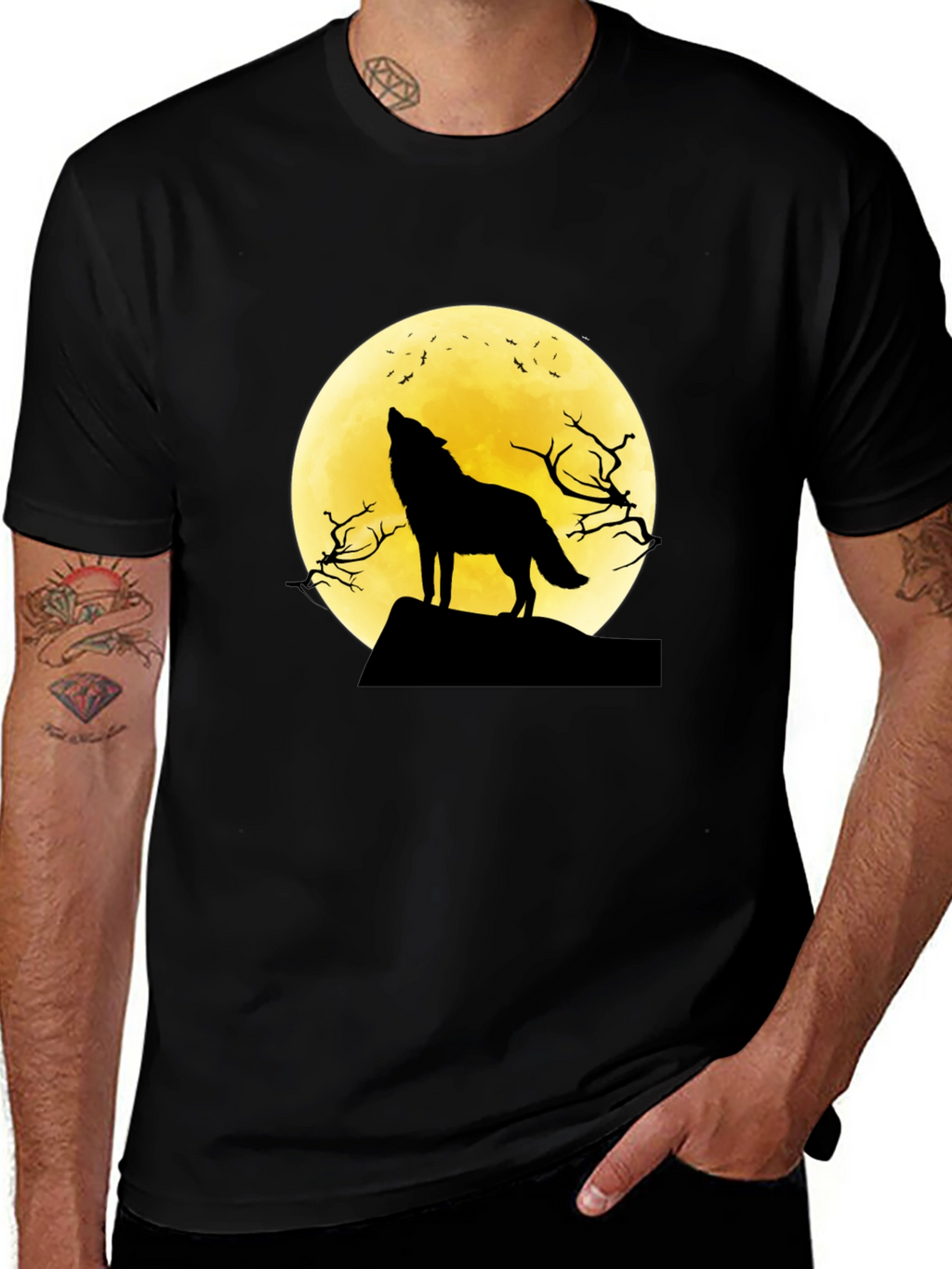 Wolf Moon Graphic Tee - Black T-Shirt