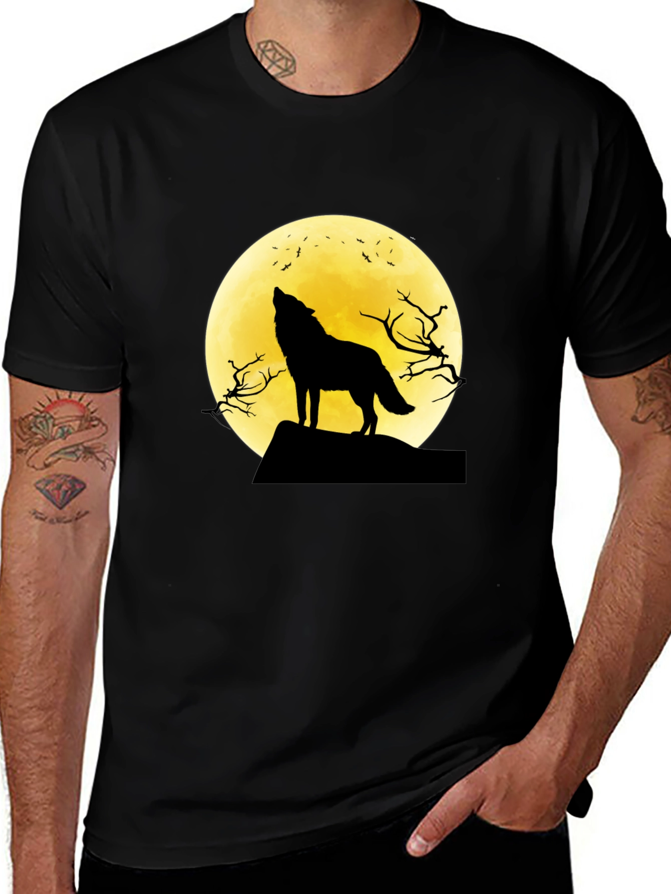 Wolf Moon Graphic Tee - Black T-Shirt