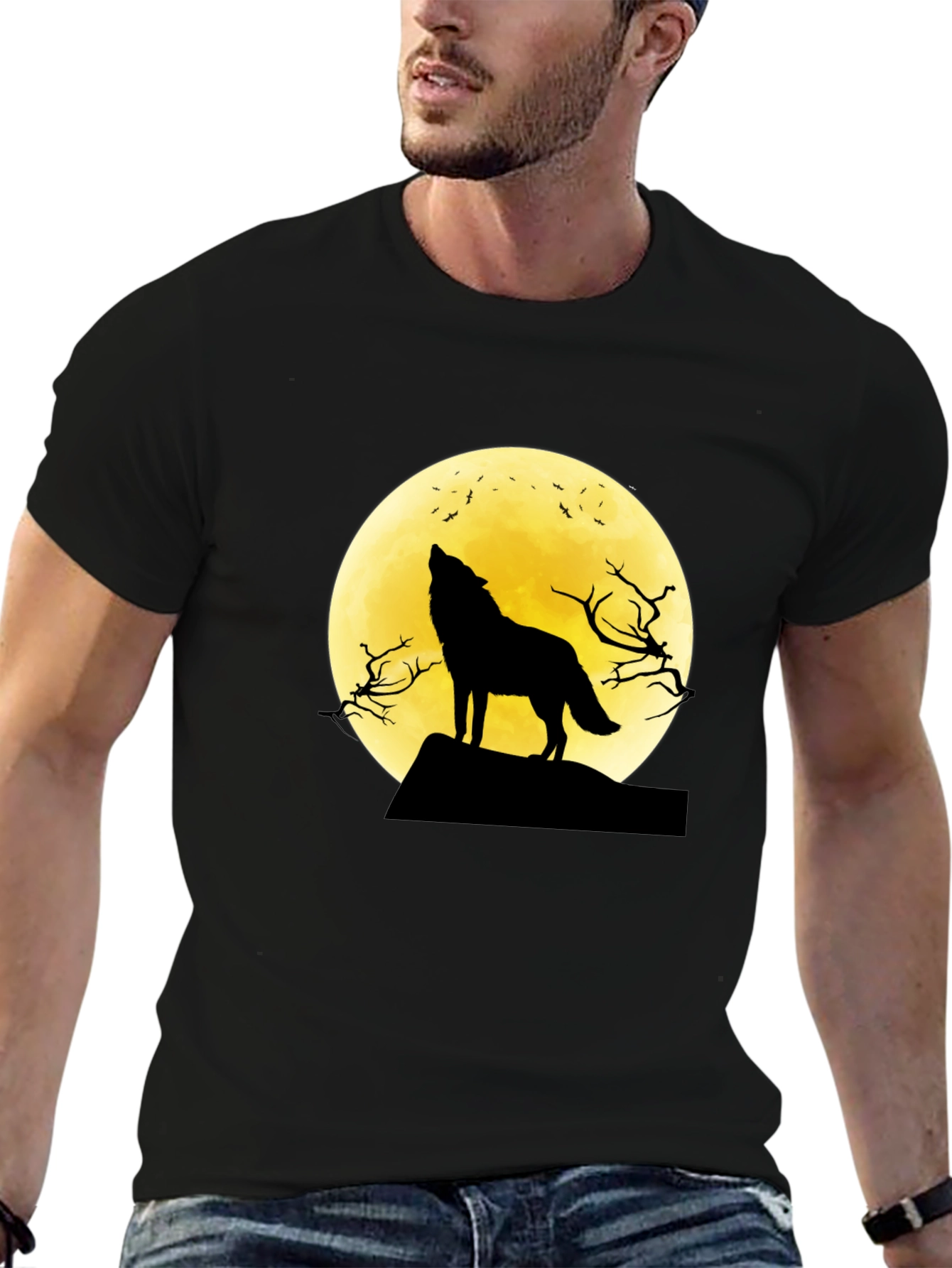 Wolf Moon Graphic Tee - Black T-Shirt
