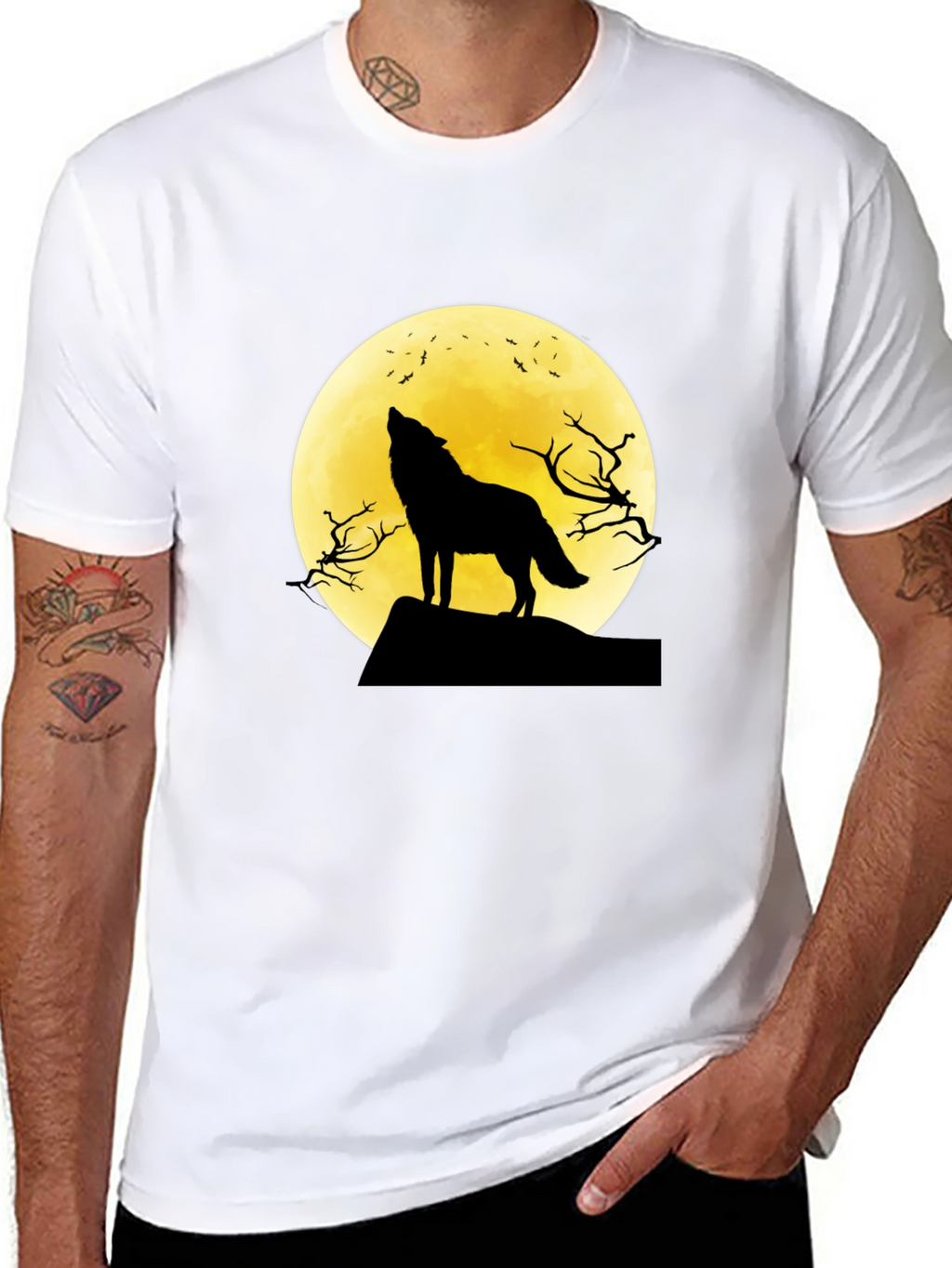 Wolf Moon Graphic Tee - Black T-Shirt