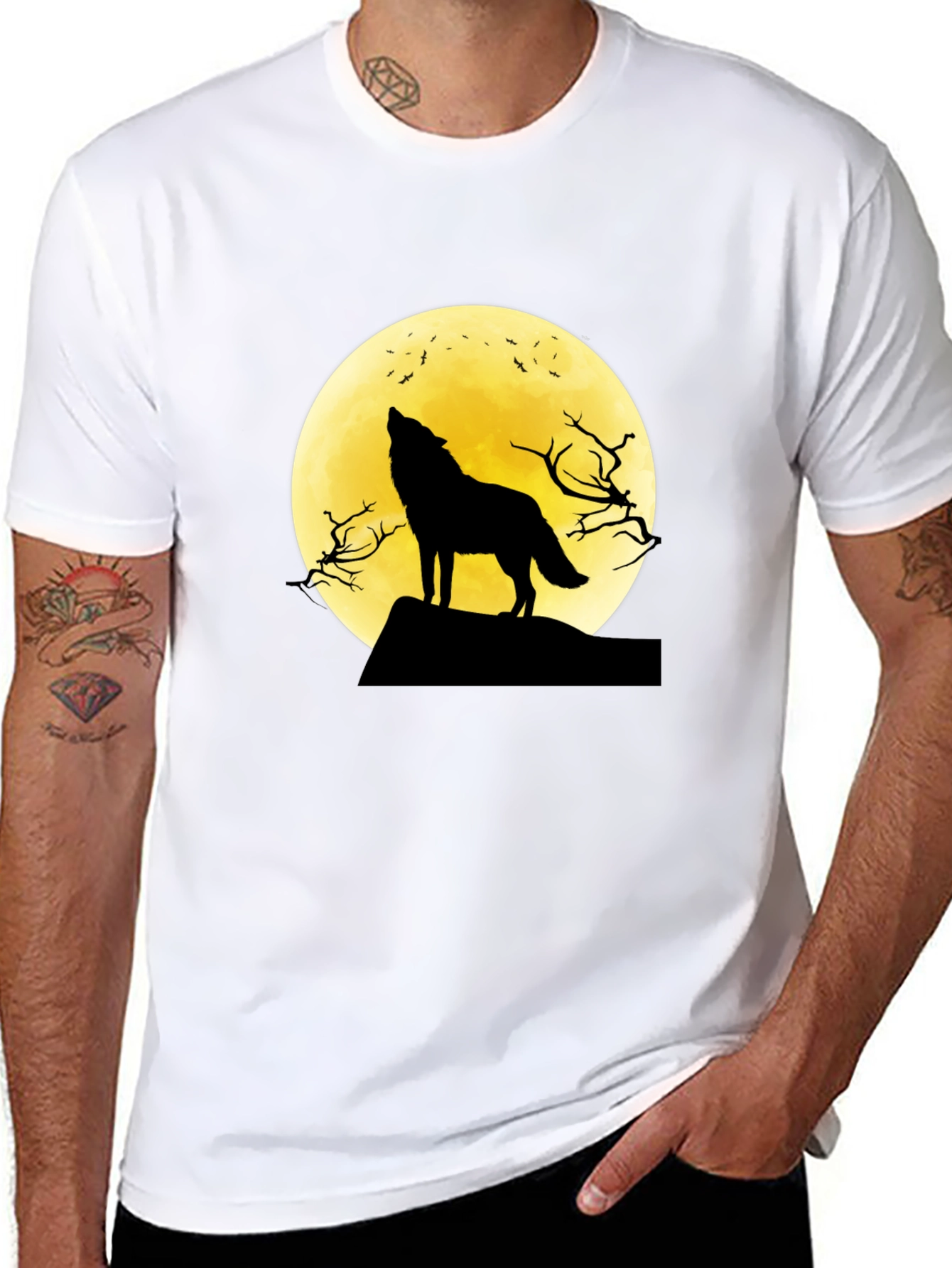 Wolf Moon Graphic Tee - Black T-Shirt