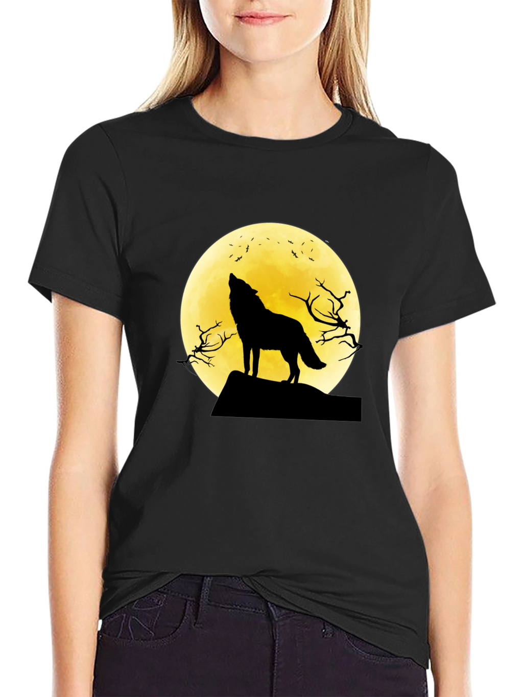 Wolf Moon Graphic Tee - Black T-Shirt
