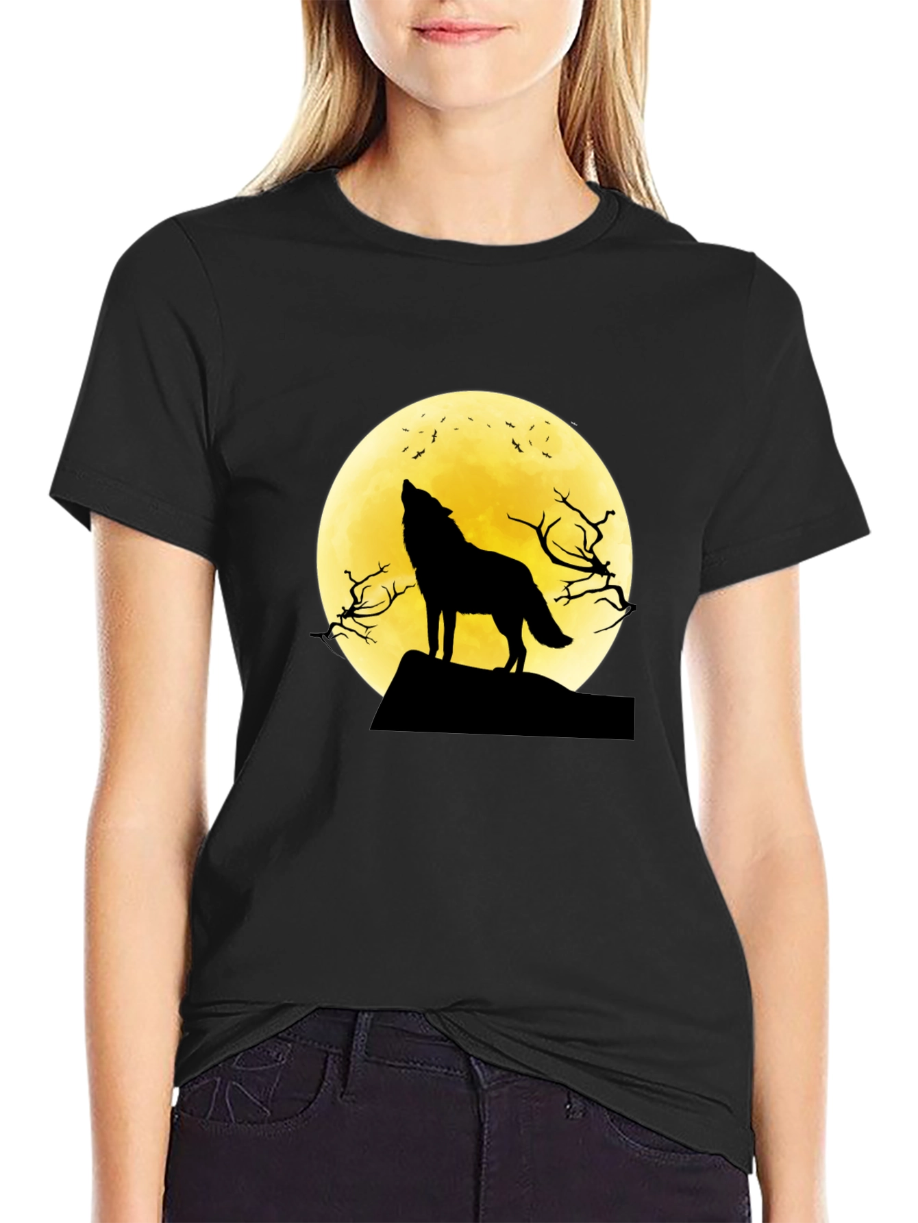 Wolf Moon Graphic Tee - Black T-Shirt