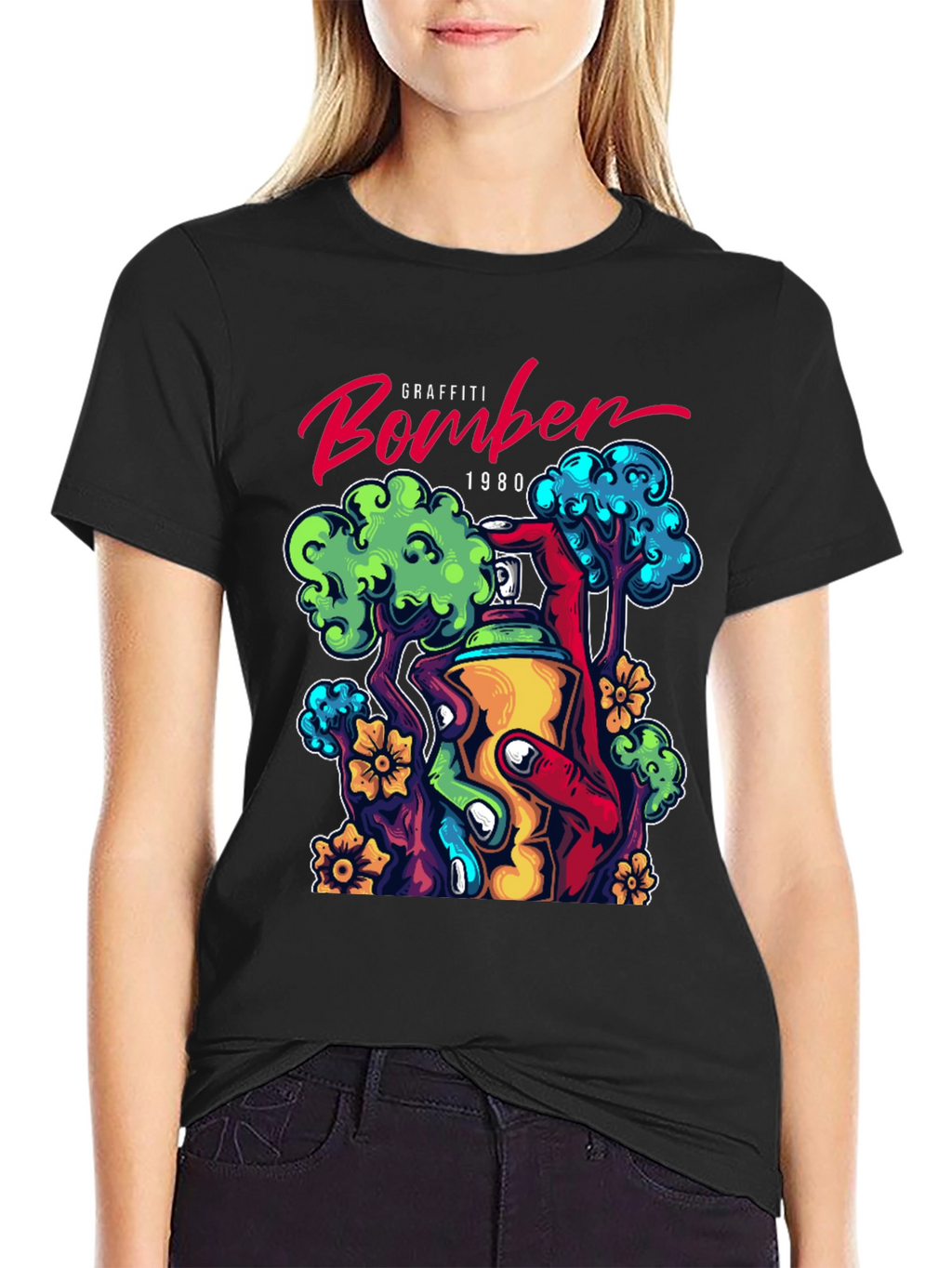Graffiti Bomber 1980 Graphic T-Shirt