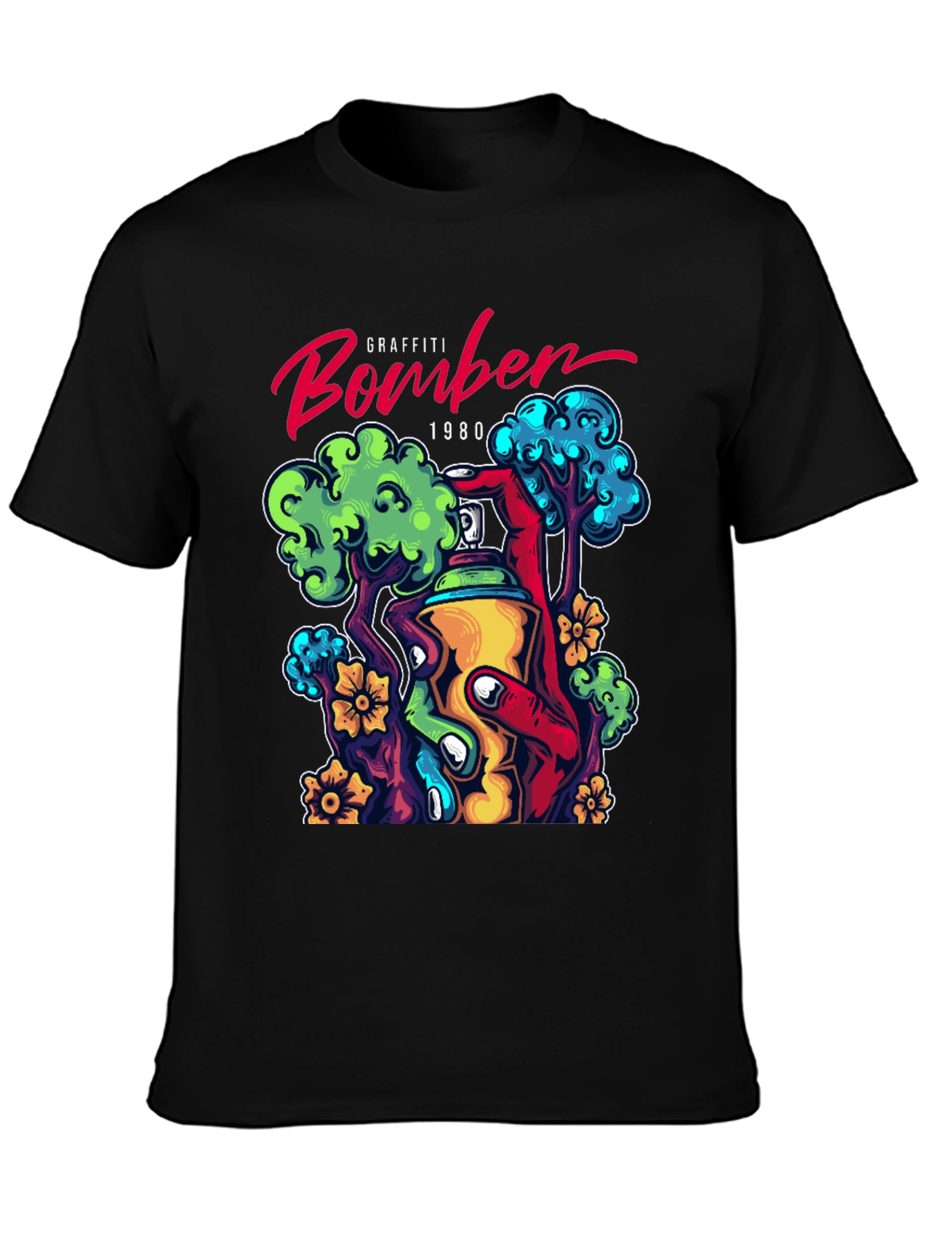Graffiti Bomber 1980 Graphic T-Shirt