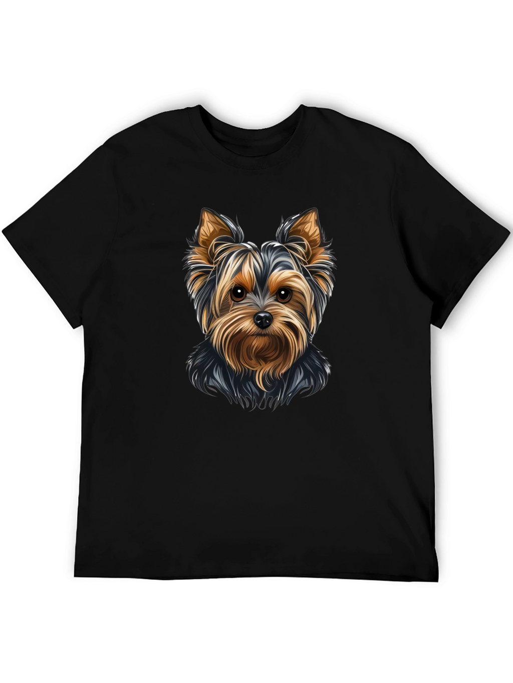 Yorkie Dog Graphic Tee - Black Unisex T-Shirt
