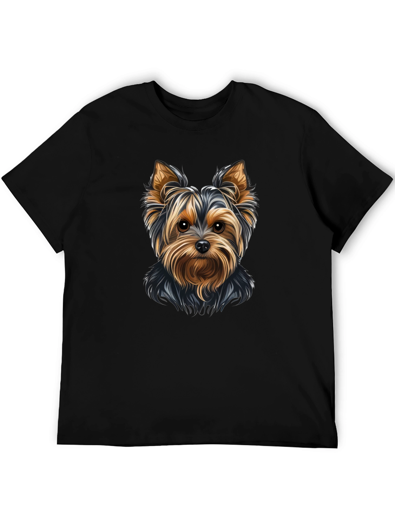Yorkie Dog Graphic Tee - Black Unisex T-Shirt