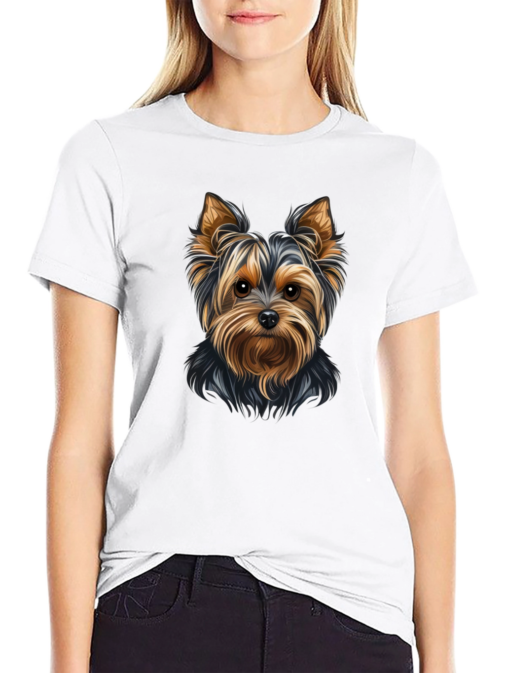 Yorkie Dog Graphic Tee - Black Unisex T-Shirt