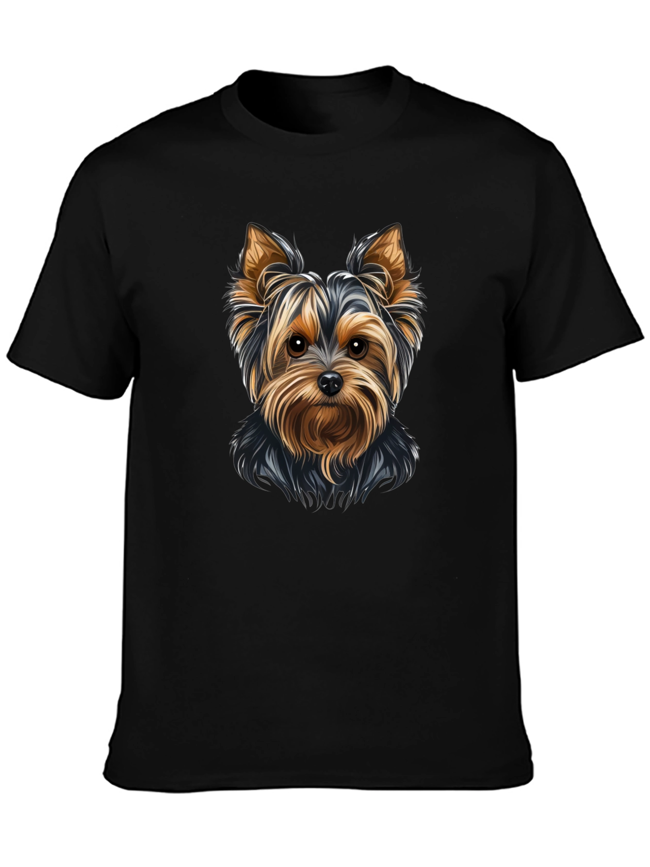 Yorkie Dog Graphic Tee - Black Unisex T-Shirt