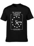 Adventure Starts Geocaching Black Tee Shirt