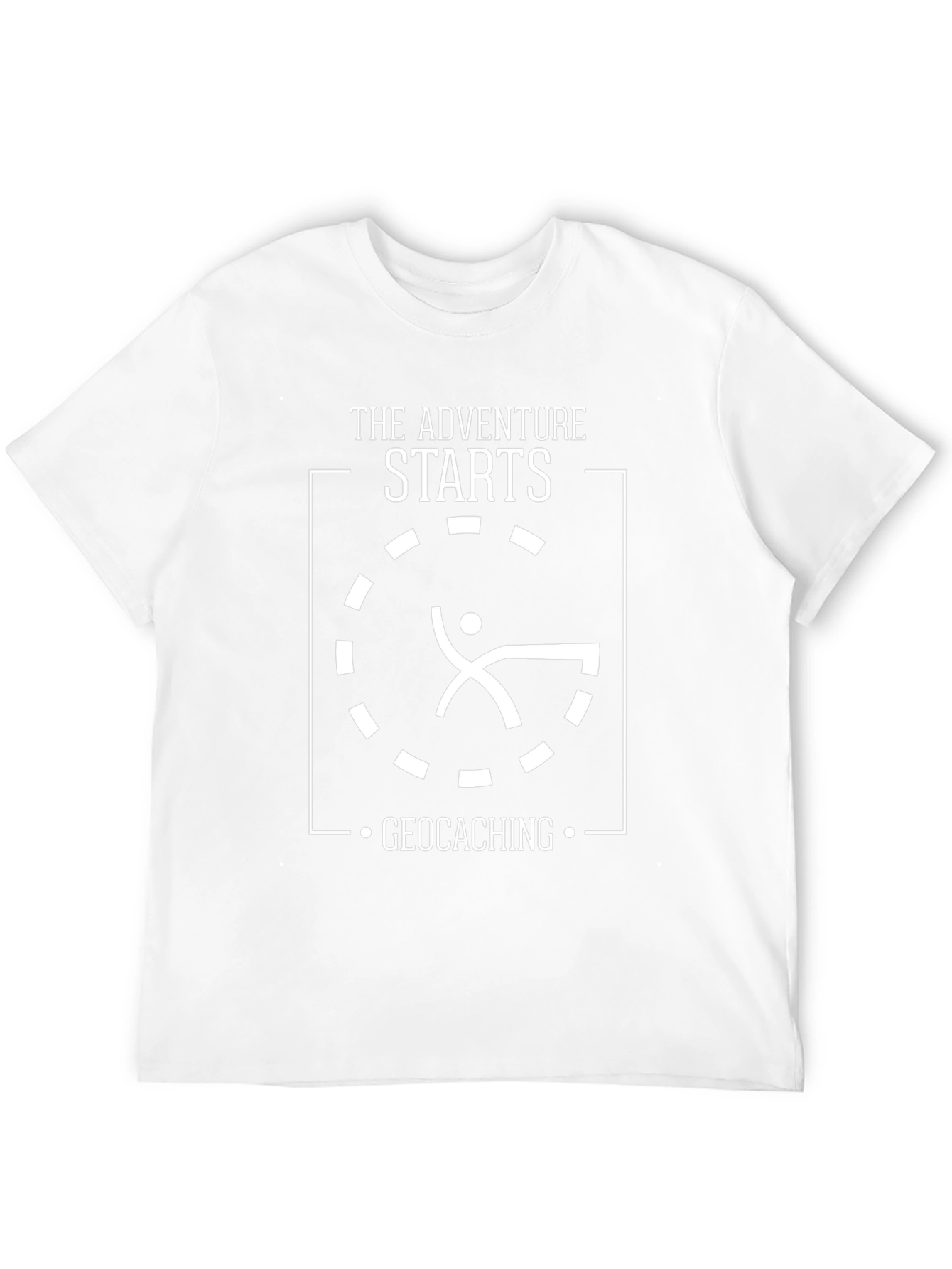 Adventure Starts Geocaching Black Tee Shirt