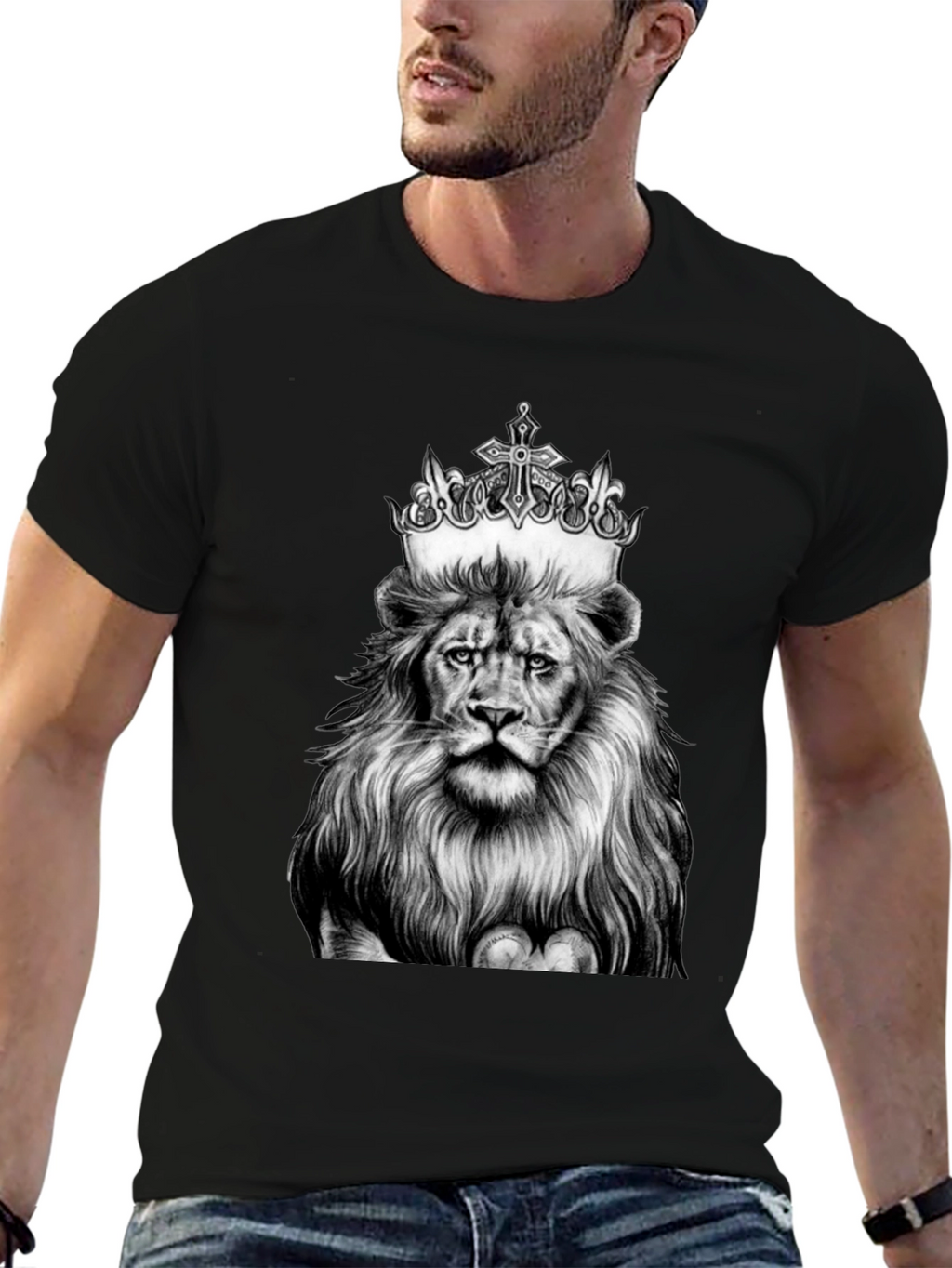 Lion King Graphic Tee - Black Cotton T-Shirt