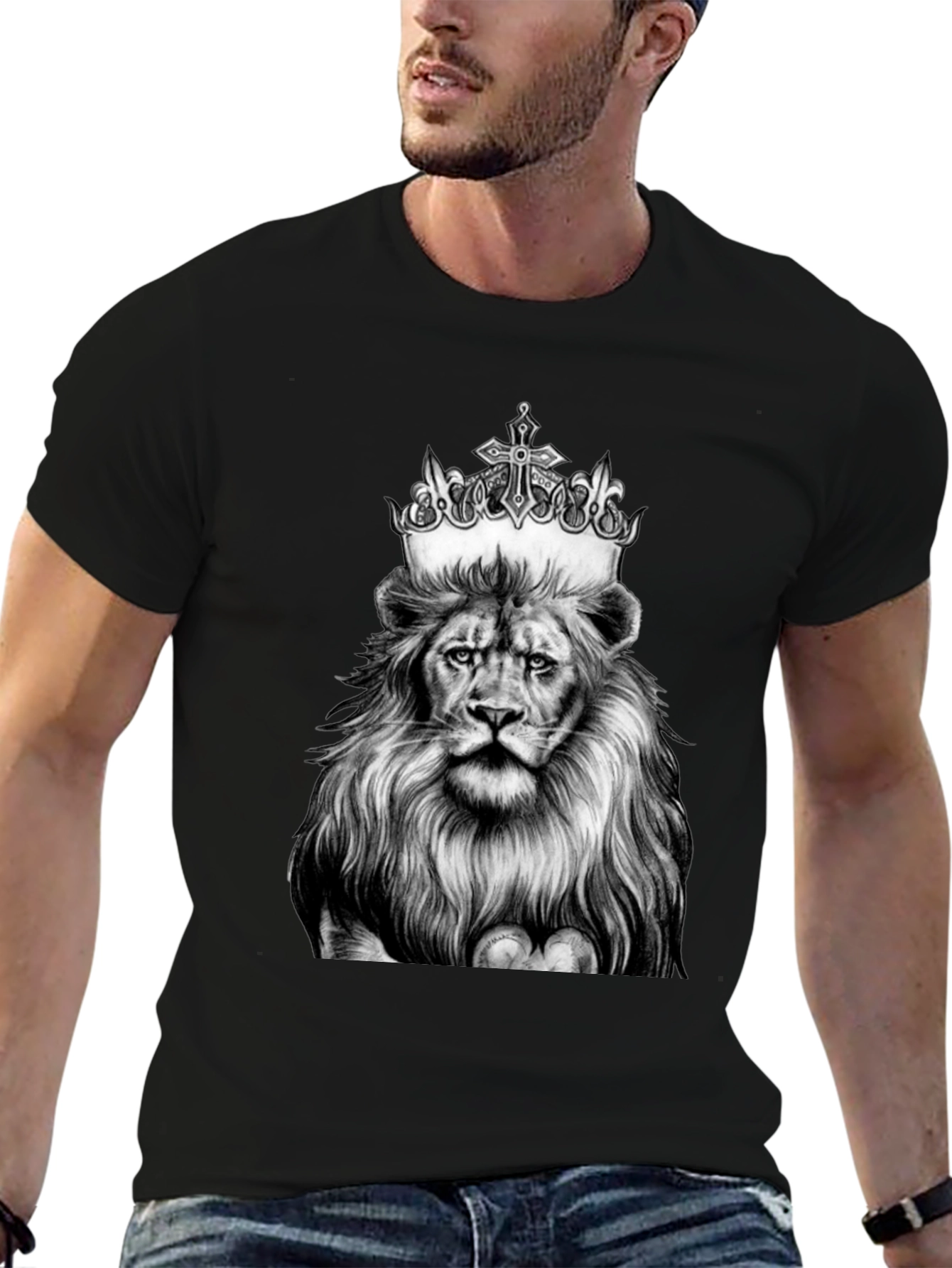 Lion King Graphic Tee - Black Cotton T-Shirt
