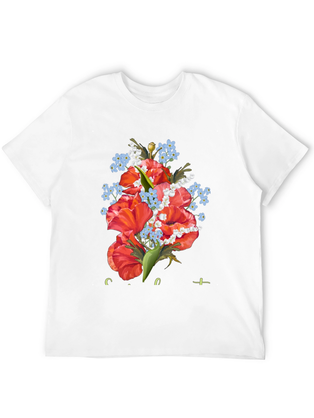 Floral Bouquet Graphic Black T-Shirt
