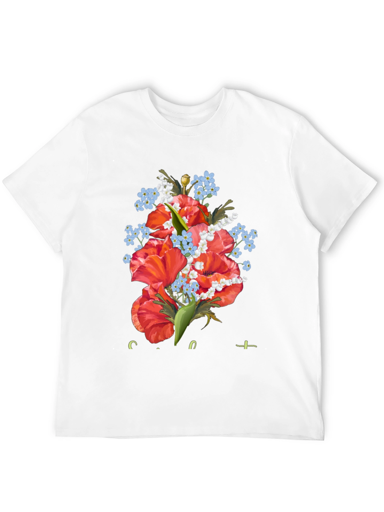 Floral Bouquet Graphic Black T-Shirt
