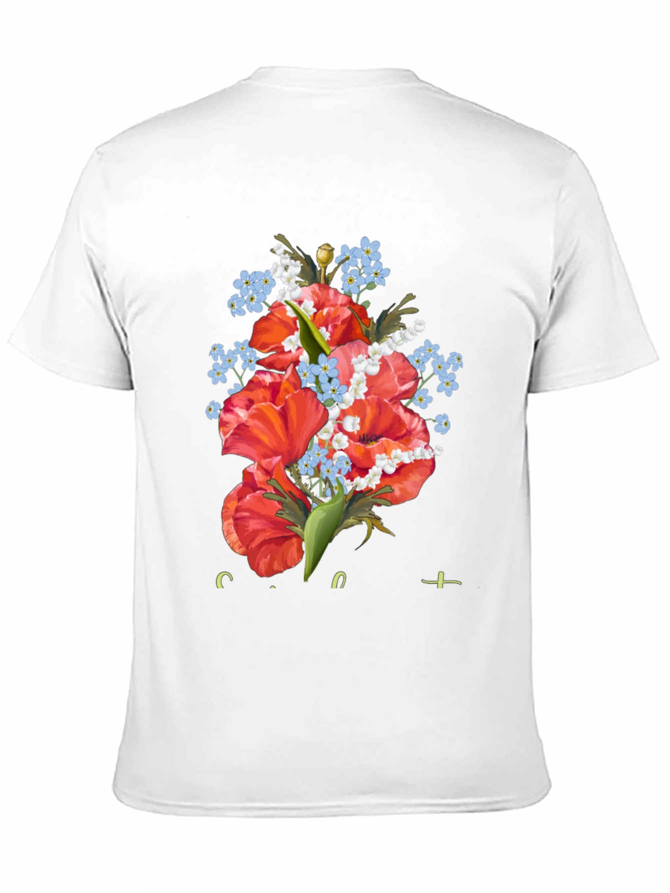 Floral Bouquet Graphic Black T-Shirt