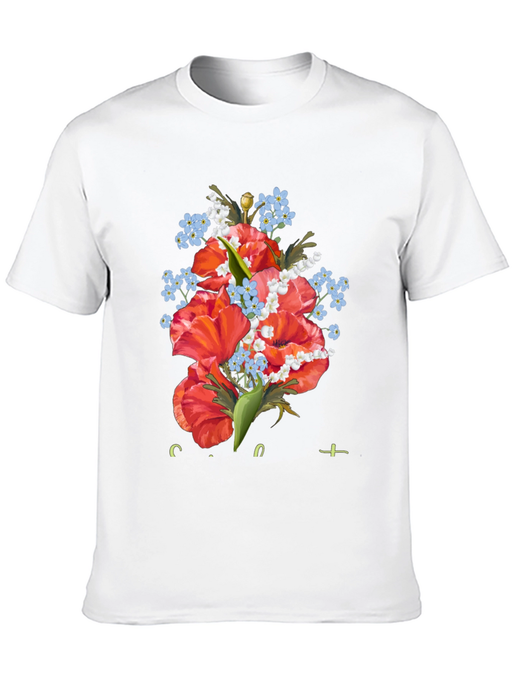 Floral Bouquet Graphic Black T-Shirt