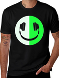 Headphone Smiley Face Graphic Tee