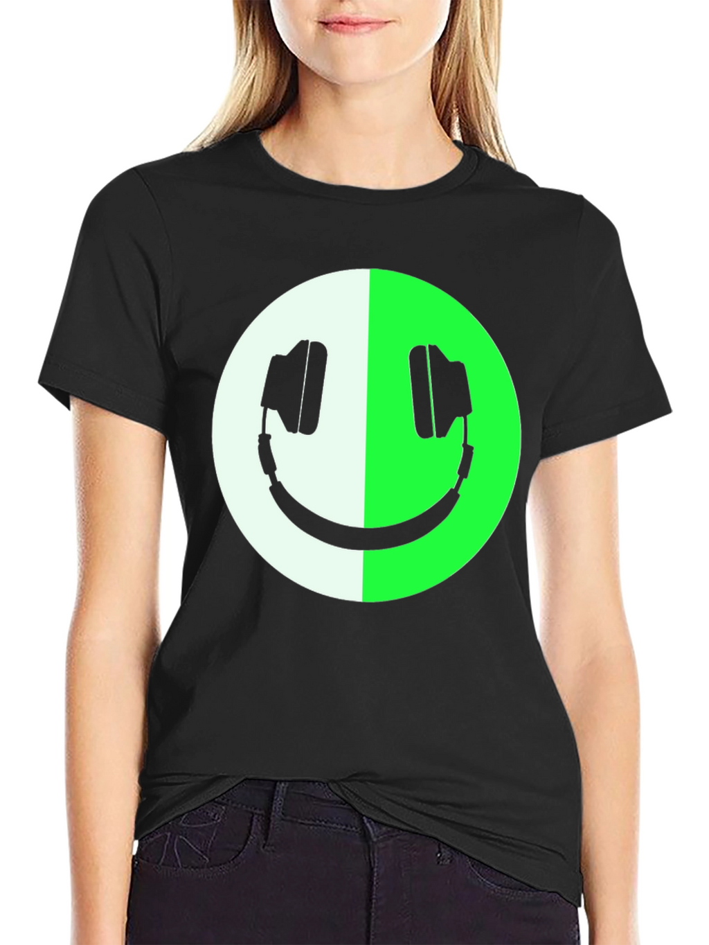 Headphone Smiley Face Graphic Tee