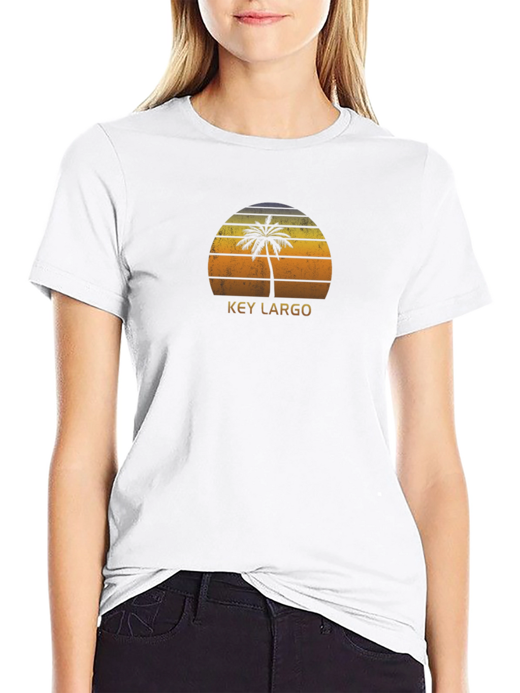Key Largo Retro Palm Tree Graphic T-Shirt