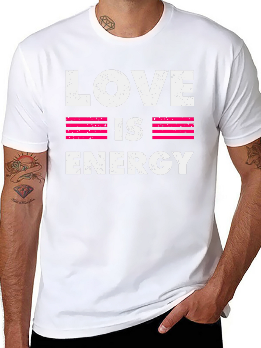Love is Energy Graphic Print Crew Neck T-Shirt