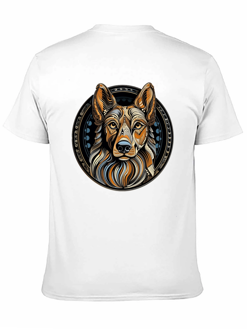 Geometric Dog Graphic Tee - Artistic Canine Design