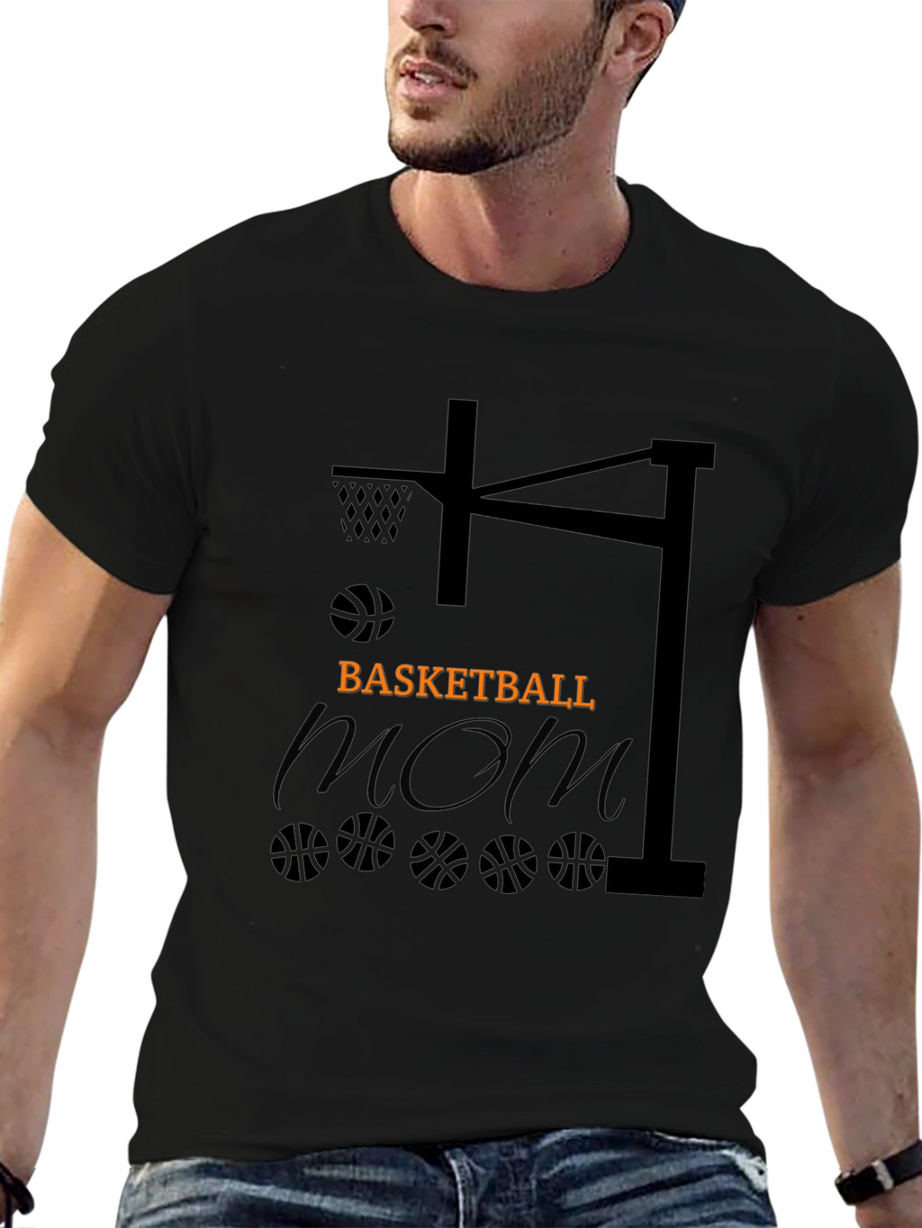 Basketball Mom Graphic Tee - Black T-Shirt