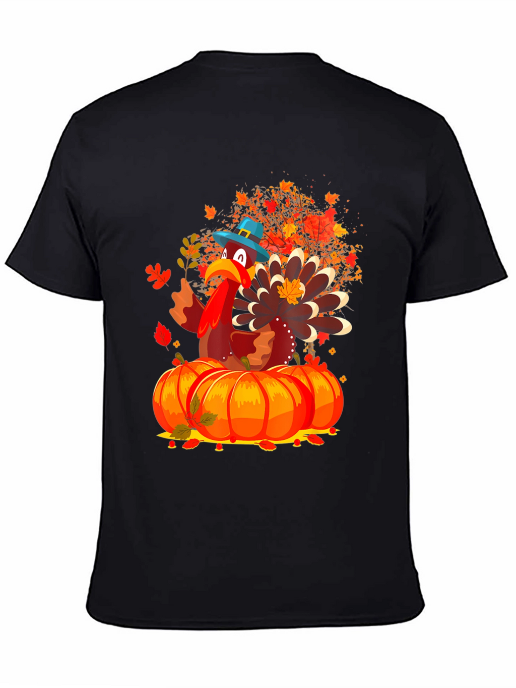 Thanksgiving Turkey on Pumpkins T-Shirt