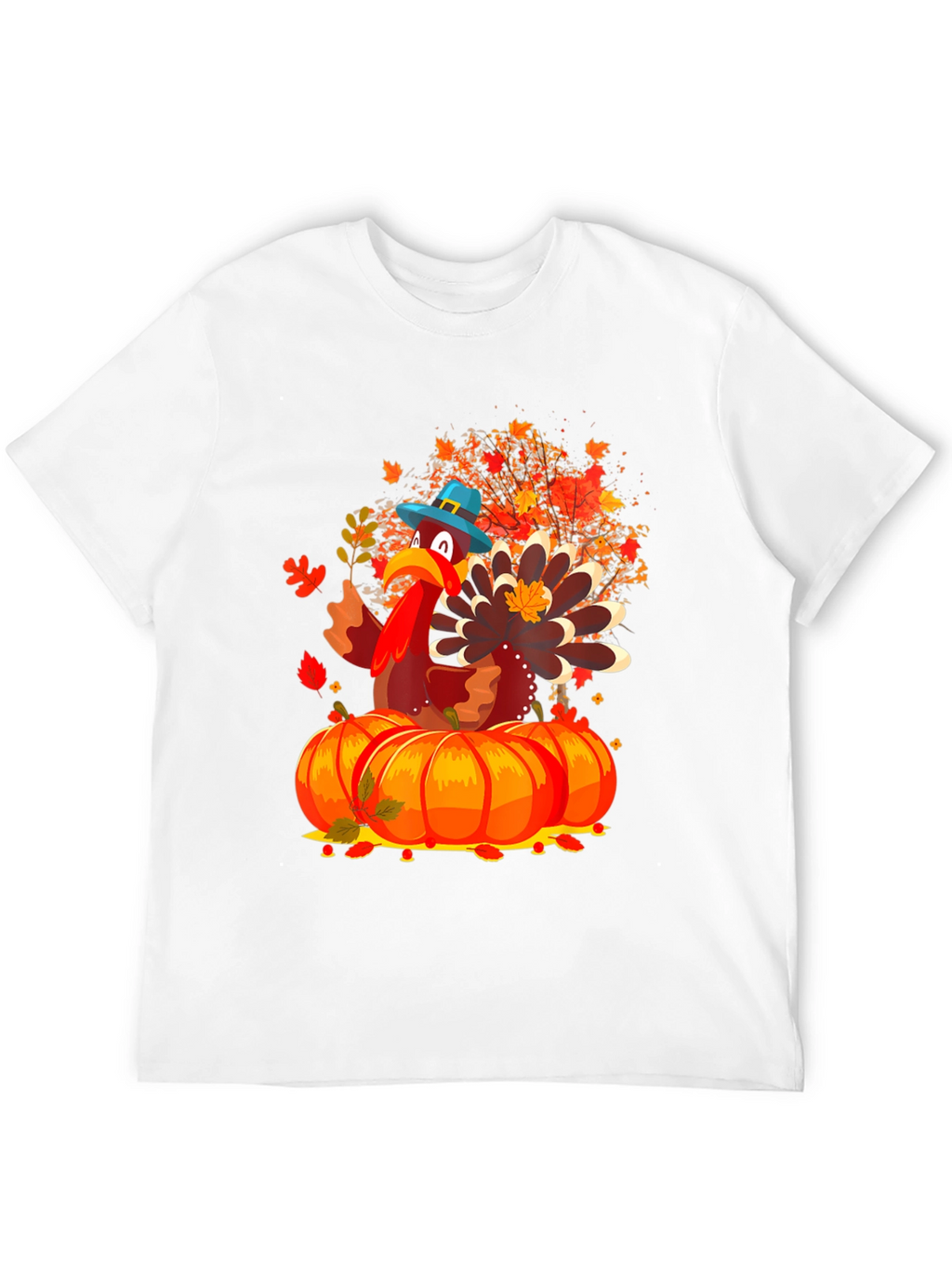 Thanksgiving Turkey on Pumpkins T-Shirt