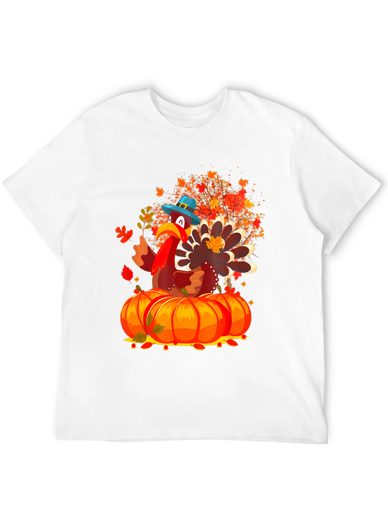 Thanksgiving Turkey on Pumpkins T-Shirt