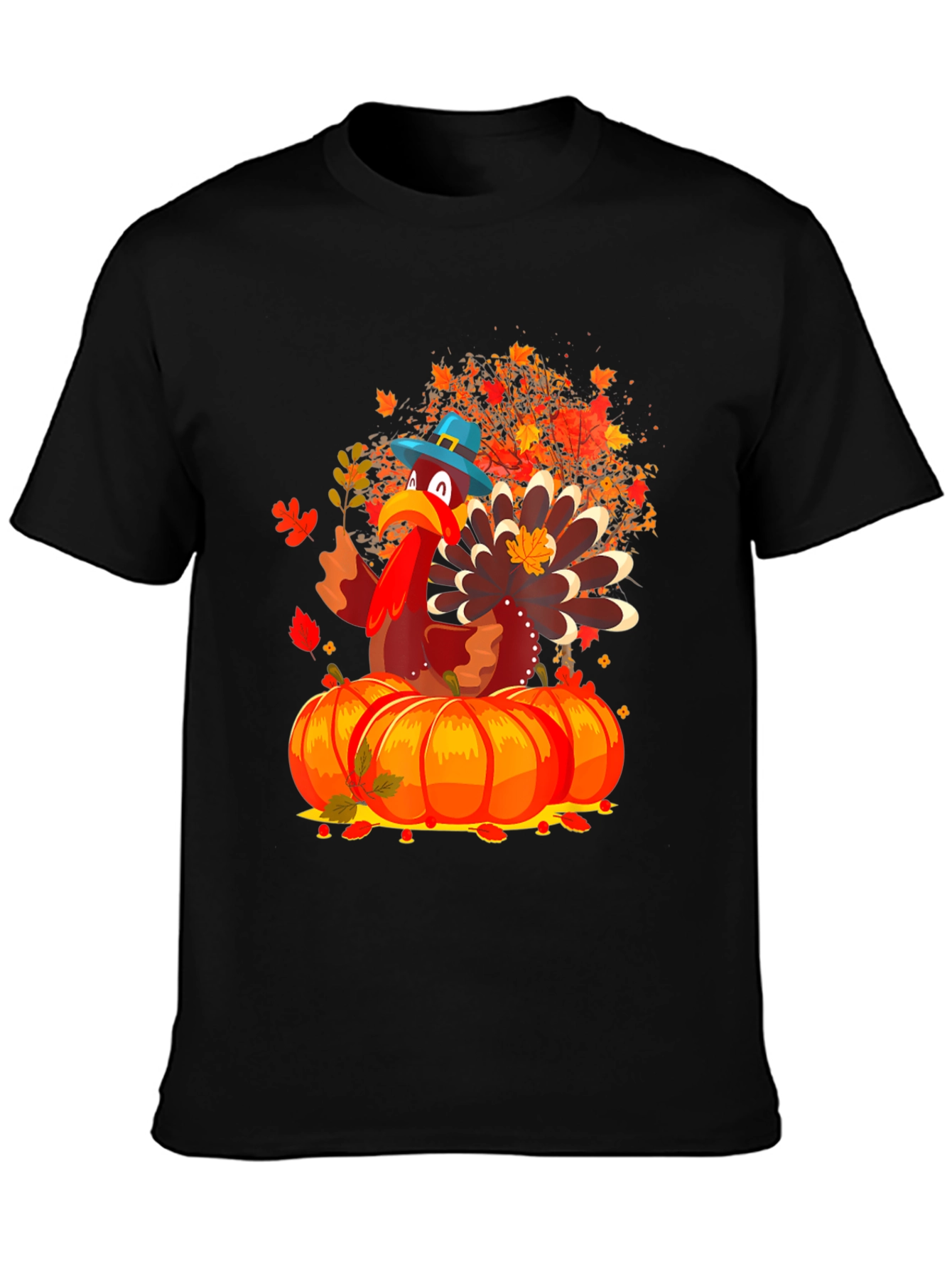 Thanksgiving Turkey on Pumpkins T-Shirt