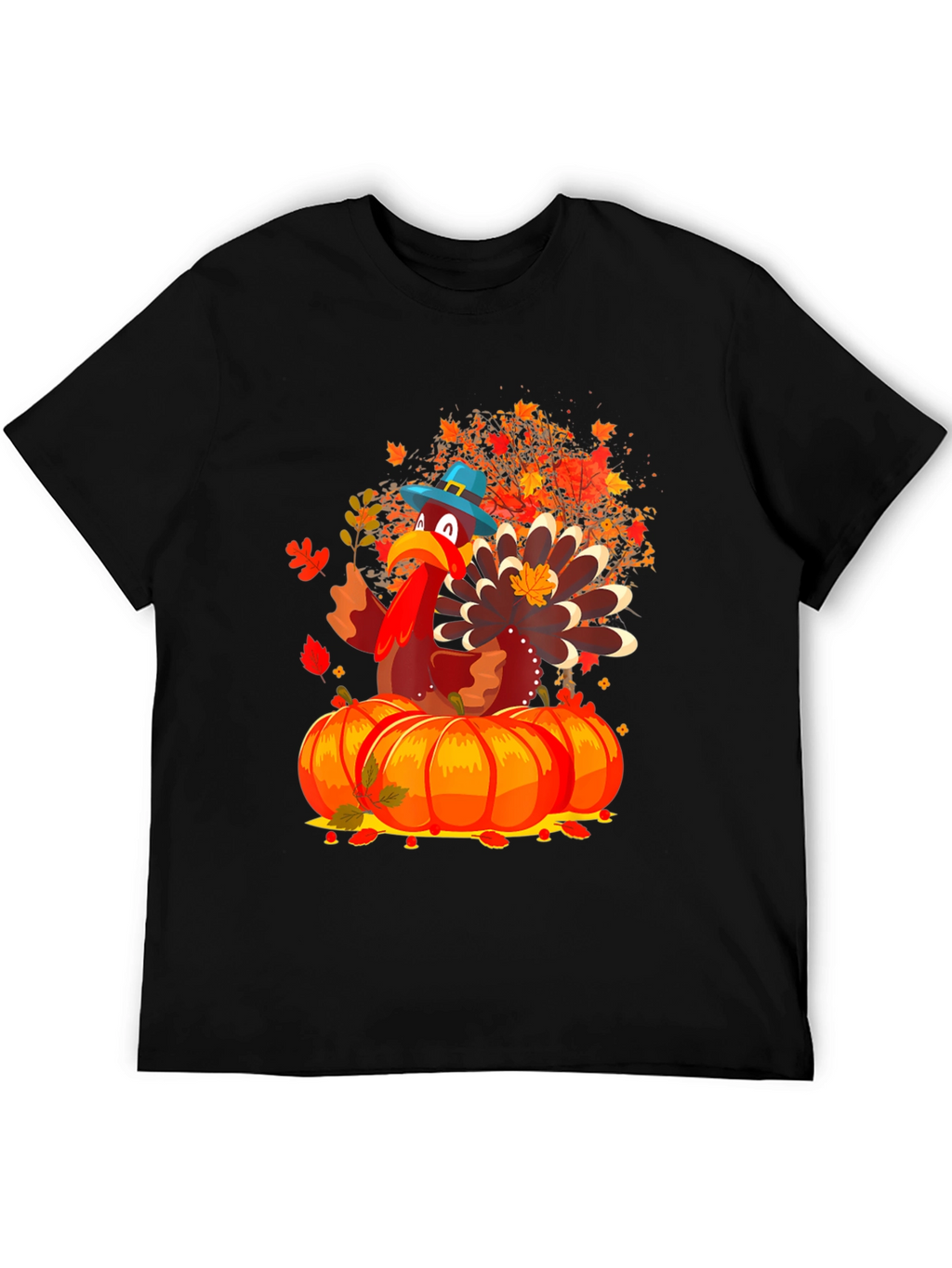 Thanksgiving Turkey on Pumpkins T-Shirt