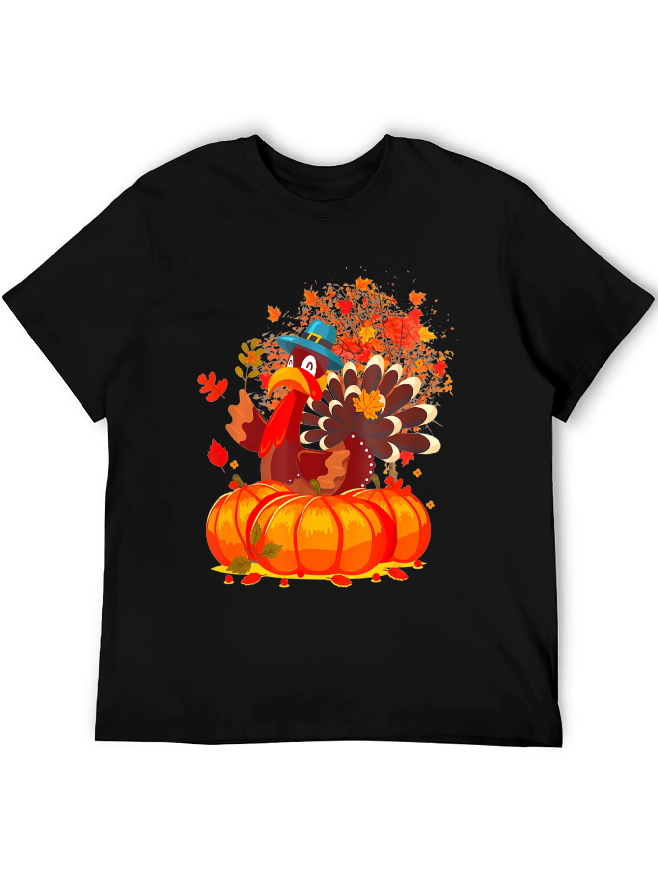 Thanksgiving Turkey on Pumpkins T-Shirt