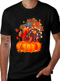 Thanksgiving Turkey on Pumpkins T-Shirt