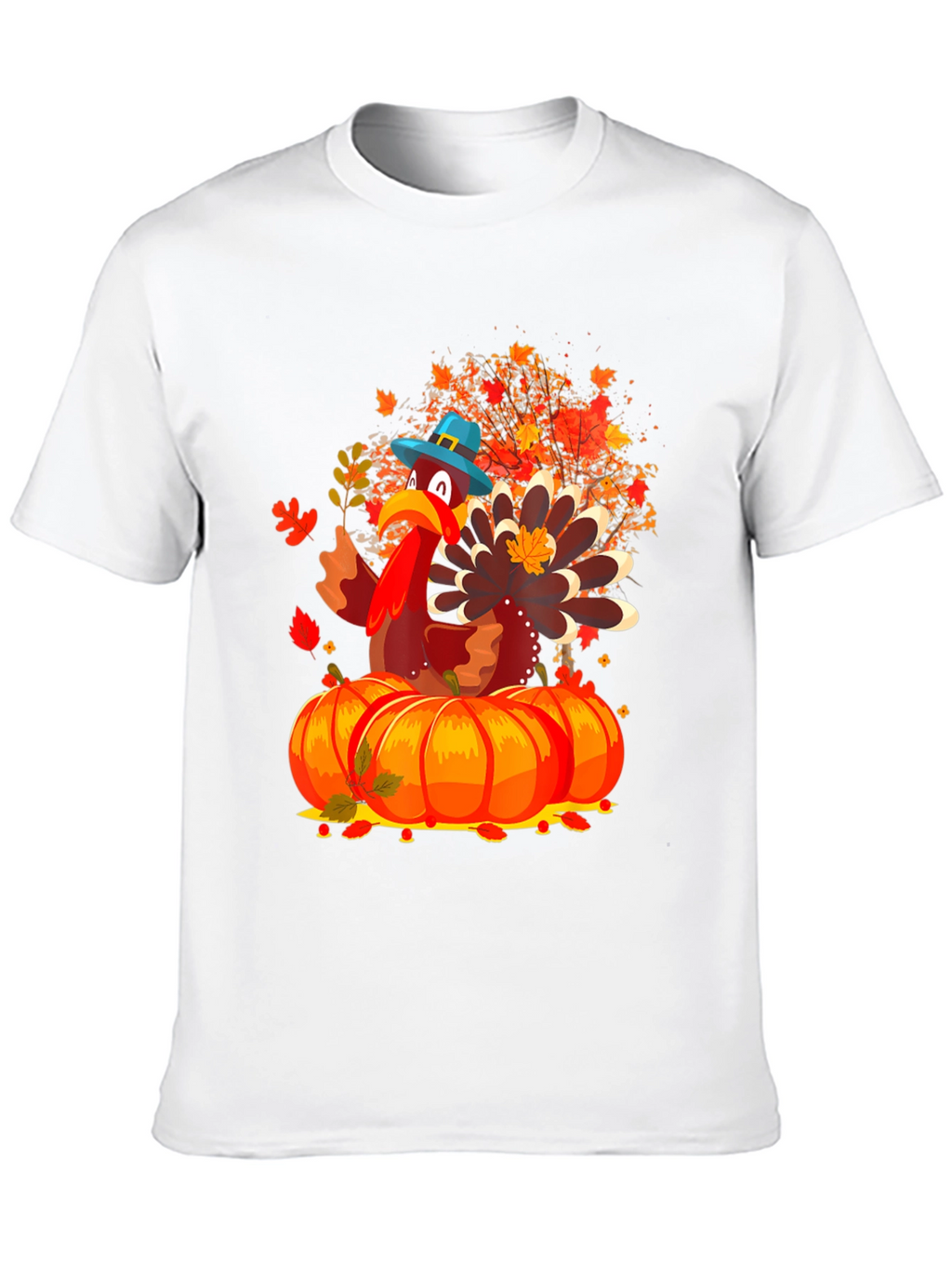 Thanksgiving Turkey on Pumpkins T-Shirt