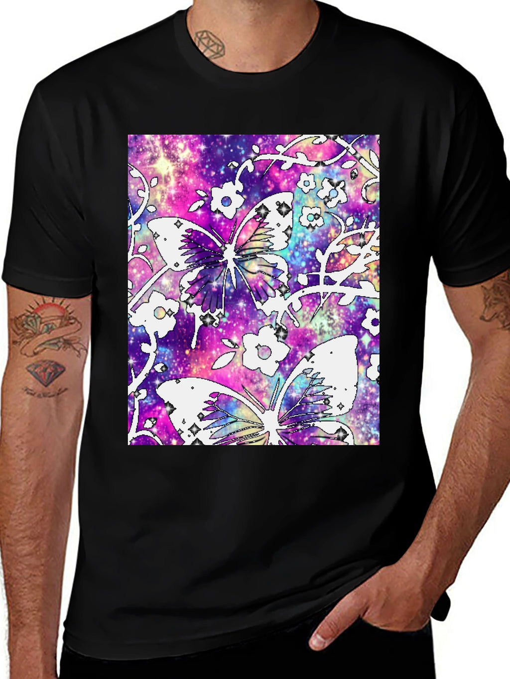 Galaxy Butterfly Graphic Tee - Stylish Comfort