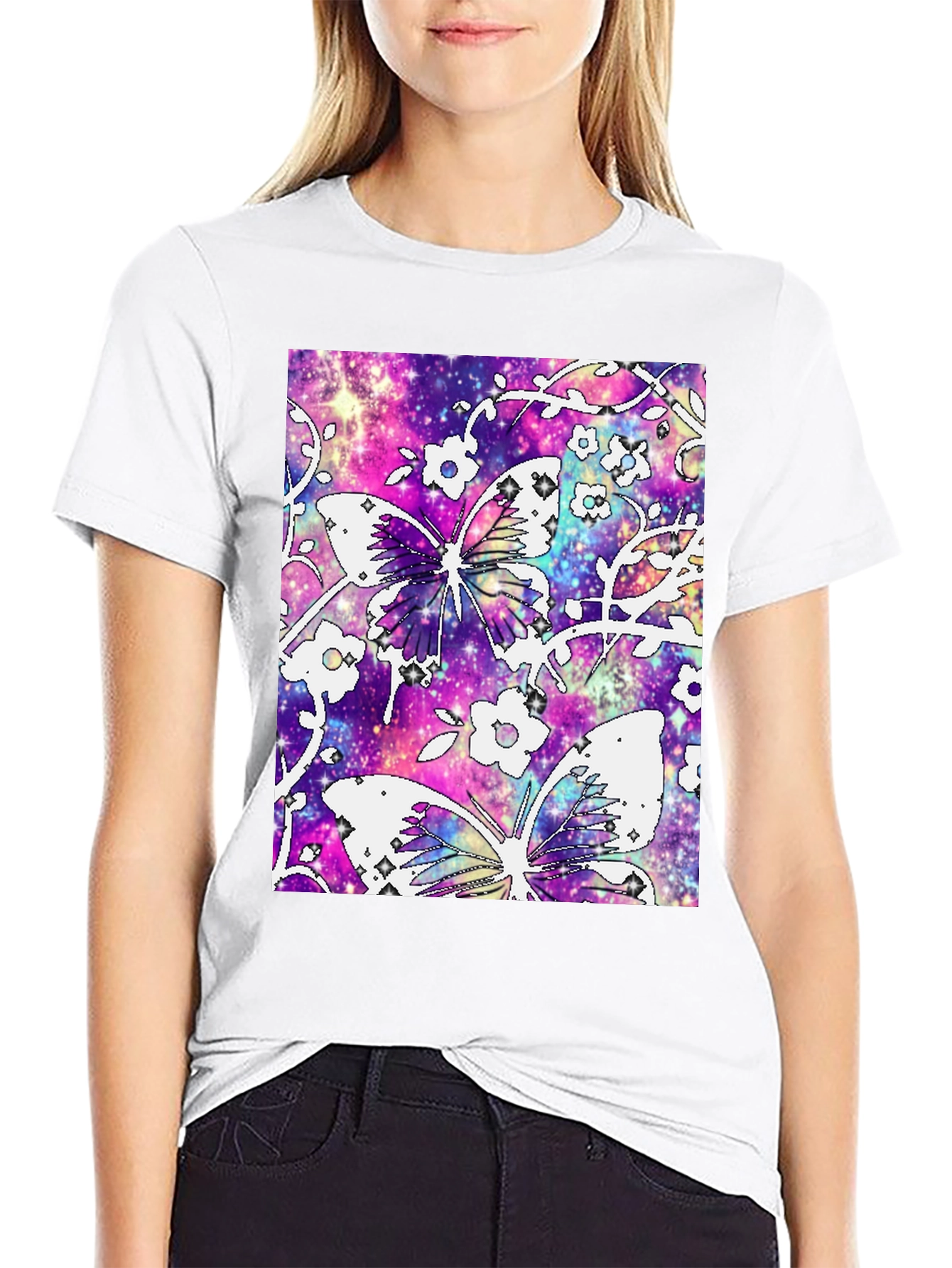 Galaxy Butterfly Graphic Tee - Stylish Comfort