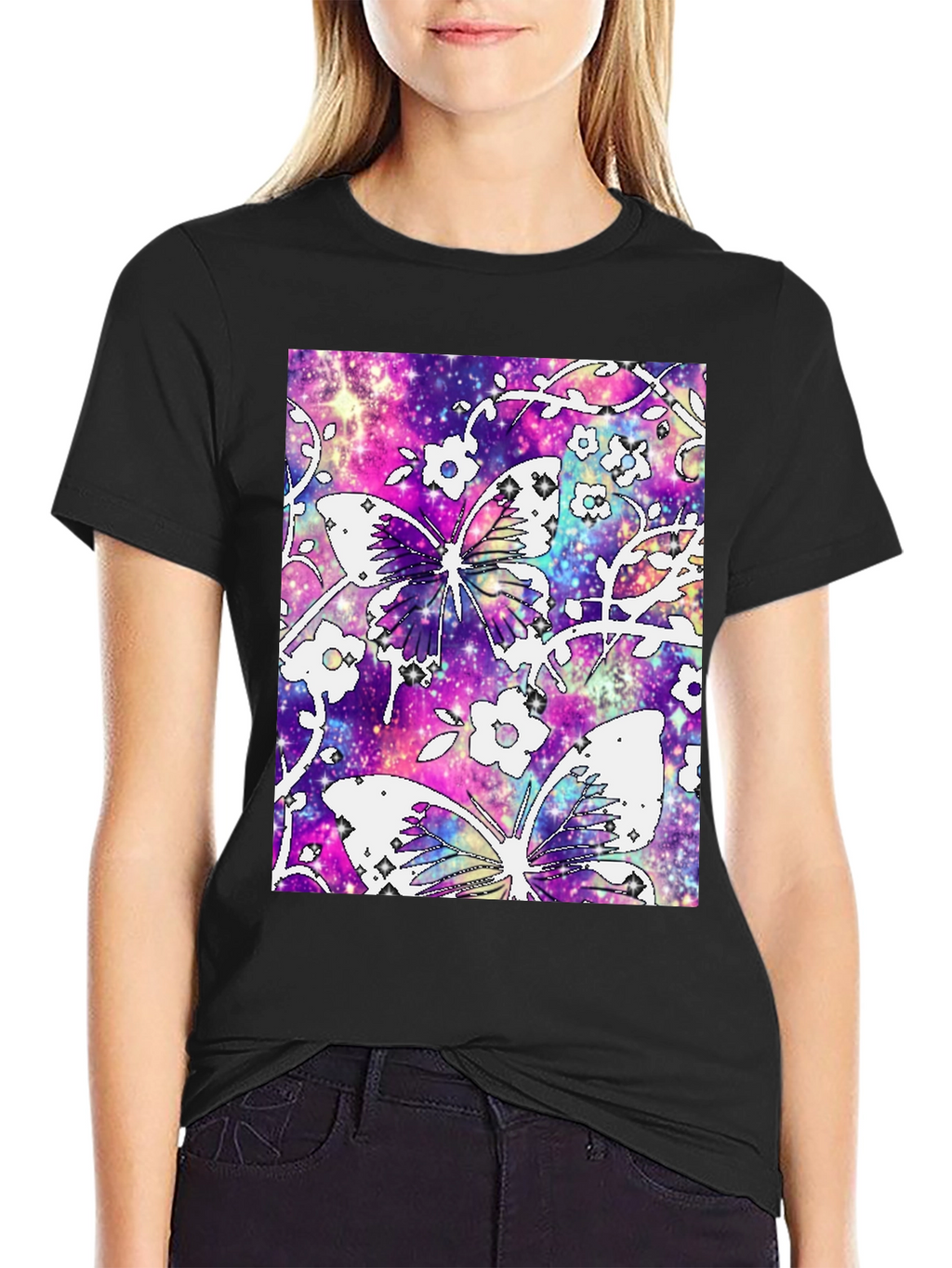 Galaxy Butterfly Graphic Tee - Stylish Comfort