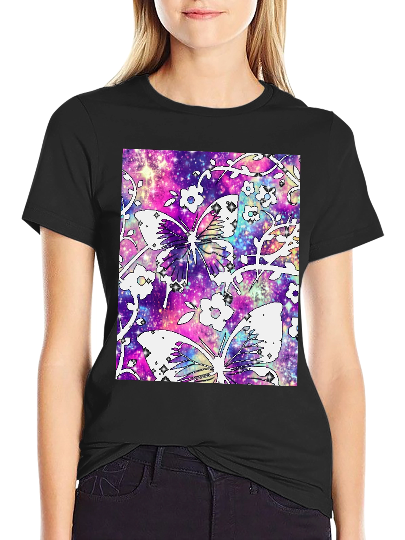 Galaxy Butterfly Graphic Tee - Stylish Comfort