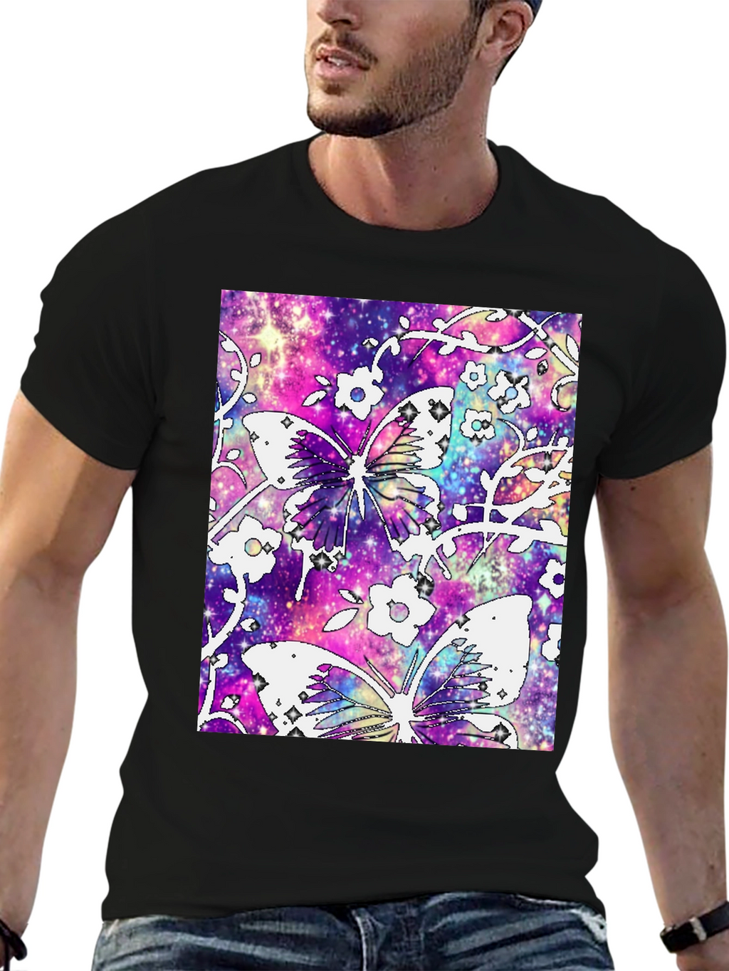 Galaxy Butterfly Graphic Tee - Stylish Comfort